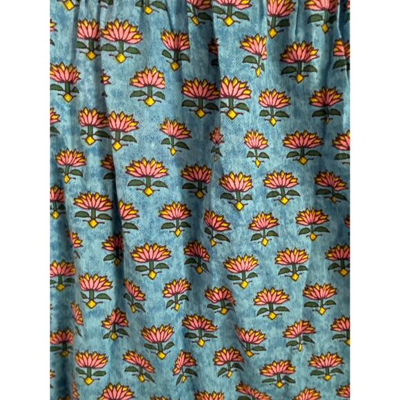 Anthropologie x Cleobella India Blue Lotus Floral Midi Dress Pockets Size Medium - Picture 13 of 14
